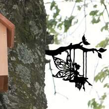 1 Stück einzigartiger Metall-Silhouetten-Fee-Schaukel, charmanter Fee-Anhänger aus Metall, Märchen-Themen Multifunktionale Gartendekoration, Besonderes Geschenk für Freunde und Familie