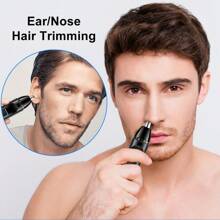 SOLIMPIA 1pc Multifunctional USB Rechargeable Electric Eyebrow Trimmer 3 In 1 Nose Hair Trimmer - Black - View 10