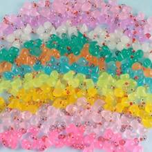 100pcs Glow-In-The-Dark Mini Rubber Duck, Mini Resin Realistic Ducks, Suitable For Gift Bag Filler, Party Favors, Easter Gifts (Random Colors), Great For Room Decor