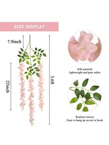 1/6 piezas Flores colgantes de glicinia, guirnalda de flores de glicinia rosa para decoración de arco de recepción de boda, fiesta de hadas al aire libre, hogar, regalos de cumpleaños, decoración interior y exterior, florero, decoración, regalo, boda, artículos de boda, decoración de boda, decoraciones artificiales para 4 estaciones, puerta, hotel, restaurante, sala de estar, dormitorio, cocina, jardín, rosa, rosa decorativa, estilo decorativo, decoración de jardín, planta exterior, jardinería, flores artificiales
