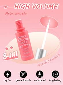 1支8毫升（0.27液盎司）假睫毛胶水，超强粘性，24小时持久不脱妆，防水，不含乳胶，最佳睫毛胶水，透明白色睫毛胶水，8毫升（0.27盎司），完美纤长睫毛 - 白色 - 查看 8