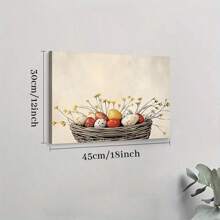 1pc Framed Canvas Poster, Easter Eggs Wall Art Canvas Paintings, Ideal Gift For Bedroom Living Room Corridor, Wall Art, Room Decoration - 彩色 - 查看 7