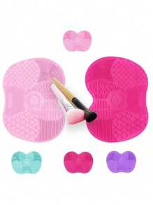 1 szt. Silikonowa podkładka matowa z wzorem kwiatu jabłka z przyssawką, silikonowa podkładka matowa narzędzie kosmetyczne, mata do czyszczenia pędzli do makijażu