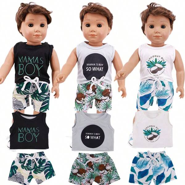 2pcs/Set New 18 Inch American Boy Doll Accessories Swimsuit Outfit, Summer Season