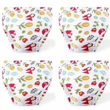 4 件幼儿如厕训练裤，可重复使用的防水训练内衣，送给幼儿和婴儿的最佳礼物，多种颜色可选（尺码偏大，适合长期穿着）