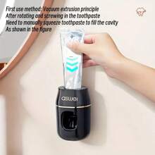 Automatic Toothpaste Dispenser, Wall Mount Toothpaste Squeezer Set, No-Drill Bathroom Toothbrush Holder Home Bathroom Decor Summer - Black - View 3