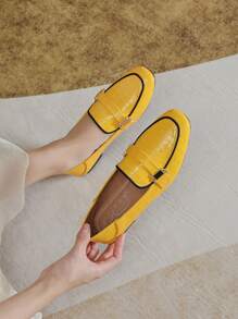 Mengshangli Women's Slip-On Flats, Leather Casual Spring Loafers