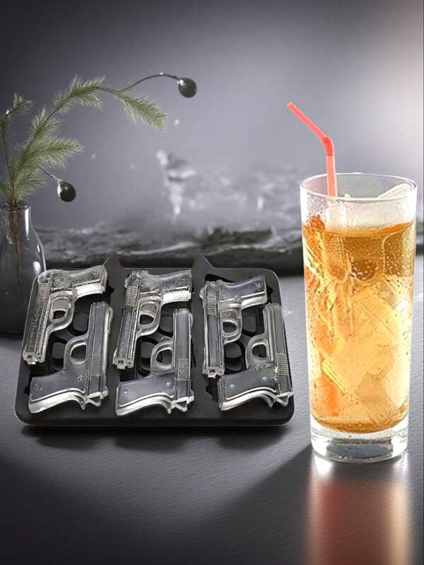 1 pieza Molde creativo de hockey sobre hielo, bandeja flexible de cubitos de hielo de silicona, máquina de hockey sobre hielo, molde fácil de desmoldar para hacer hielo para bebidas suaves, whisky, cócteles, etc., accesorios de cocina