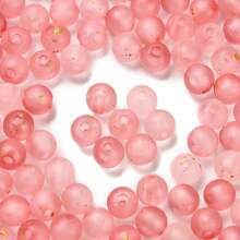 About 50pcs Frosted Gradient Acrylic Beads With Gold Foil, 8x7.5mm, DIY Jewelry Making, Suitable For Earrings, Bracelets, Necklaces