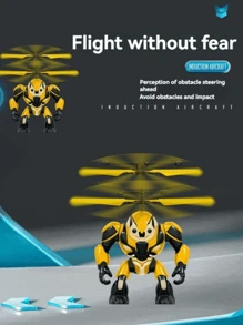 Gesture Sensing Hover Aircraft Sci-Fi Warrior Sensing Levitation Flying Toy, Smart Gesture Sensing Crash-Resistant Levitating Mecha Aircraft Helicopter Drone Toy Gift For Children