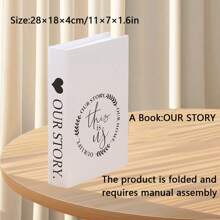 4pcs/1pc OUR HOME/LIFE/STORY Fashionable Decorative Fake Books Set. Ideal For Room, Bedroom, Bathroom, Birthday, Wall Decor. Suitable For Homes, Cafes, Hotels. Folded For Delivery, Assemble Per Last Image Or Video.