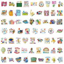 60 件返校贴纸美观乙烯基贴纸高品质贴纸贴花剪贴簿、日记、笔记本电脑、保险杠、滑板、水瓶、电脑、手机贴纸可以为您的生活带来很多乐趣，是送给成人的完美礼物