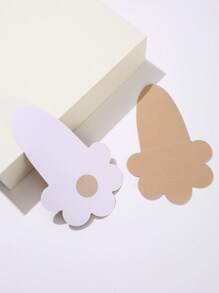 2 件隐形硅胶文胸提升粘性无肩带露背文胸，适合 B-E 罩杯尺寸，米色、棕色、黑色 - 杏色 - 查看 5