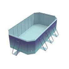Swimming Pool, Large Non-Inflatable Adults Outdoor Pools, Ice Blue, 113" X 66" X 20" - Blue - View 2