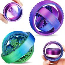 1/2 Gloednieuwe 3D-geprinte draaiende bal speelgoed, O-vormige gyroscoop zwaartekracht draaiende speelgoed, sensorische fidget speelgoed, autisme vingerafdruk gyro speelgoed, draagbare vingerafdruk gyro speelgoed bureau speelgoed, gadgets voor angstverlichting, perfect voor verjaardagsfeest cadeaus, cadeauzak vullingen, Valentijnsdag cadeaus, paasmand vulling