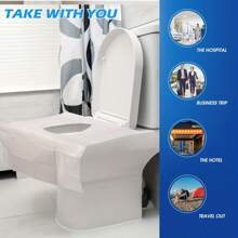 100Pcs Toilet Seat Covers Paper, Flushable Paper Toilet Seat Covers For Adults Potty Training, 100% , Travel Accessories For Public Restrooms, Airplane, Camping
