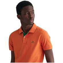 GANT Men's Contrast Collar Pique SS Rugger Short Sleeve Polo In Orange ✅ Delivery 24/72h To Spain (Peninsula)