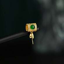 1 件装金色翡翠佛像观音扣吊坠项链坠玉坠通用瓜子扣 - 彩色 - 查看 3