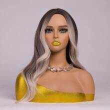 JINGFA PVC Mannequin Head With Shoulder Display Manikin Head Bust For Wigs,Makeup,Beauty Accessories 2PCS - 棕色 - 查看 2