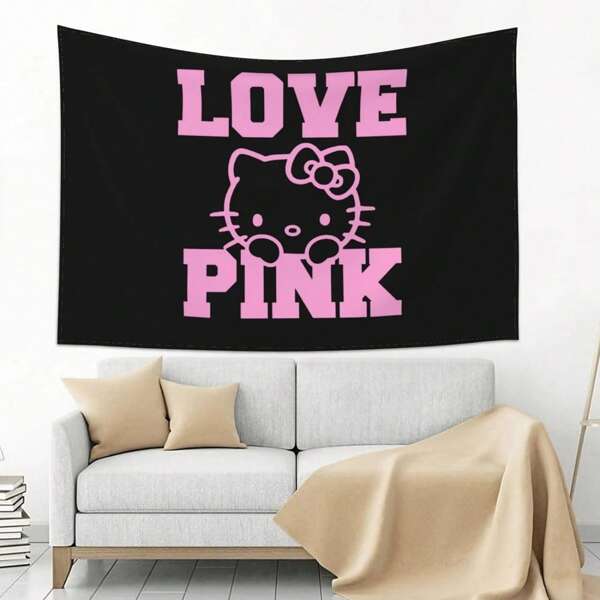 Sanrio 1 Stück Hello Kitty Wandteppich, Cartoon Kawaii Wandbehang für Schlafzimmer, Wandteppich, Poster, Decke für Studentenwohnheim, Heimdekoration für Frauen