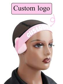 1Set Custom /Text Logo Edge Melt Band With Ear Protector For Lace Wigs Elastic Band Personalized For Laying Lace Edge For Wigs Hair Band Wigs /Hair Tool