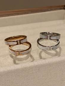 1 件不锈钢 18K 镀金马蹄和贝壳雕刻戒指，优雅的女士珠宝礼物，适合日常佩戴 - 戒指 - 查看 11