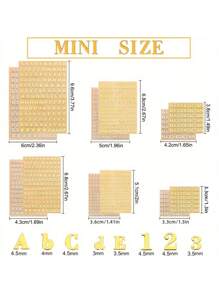 12个迷你字母数字树脂贴纸 - 自粘式，闪光金银，4.5毫米/3毫米 - 非常适合DIY环氧树脂浇铸、剪贴簿和装饰 - 彩色 - 查看 11