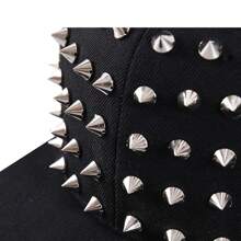 1PC Unisex Punk Studded Baseball Hip-Hop Hat Adjustable Snapback Spike Rivet Stud Cap - Silver - View 5