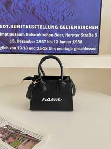 1pc Pu Zipper Closure, Customizable Text, Name, Fashionable Niche Design, Simple Mini Handbag, Small Square Bag, Korean Version, Versatile Small Crossbody Bag, Shoulder Bag, Casual And Comfortable Adjustable Shoulder Strap, Smooth And Long Style, Versatile And Not Picky, Suitable For Daily Use, Suitable For Girls' Daily Shopping And Travel - Solid Color Handbag - View 15