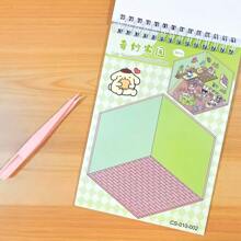 Sanrio Sanrio 8 Styles (16pcs + Tweezers) Landscape Scene Coil Sticker Album Cartoon Miniature Scenery Collection, Including Kuromi, My Melody, Pompompurin, Children DIY 3D Layered Stereo Visual Scene Decoration Stickers, Ideal For Home, Gifts And Prizes,School Supplies,Back To School