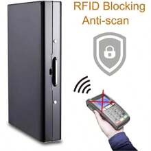 定制姓名防盗防射频识别屏蔽身份证银行信用卡夹钱包男士超薄铝盒金属迷你简约卡包个性化礼物父亲节丈夫男士钱包迷你钱包钱包卡包 - 彩色 - 查看 4