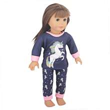1 pièce de vêtements de poupée de 18 pouces, pyjama de poupée à motif de dessin animé mignon comme cadeau d'anniversaire ou de festival pour filles et garçons, adapté aux poupées fille ou garçon de 18 pouces et autres accessoires de poupée, décoration de la maison