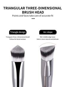 MAANGE 2pcs Makeup Tool Kit 1pc Foundation Air Cushion Puff Makeup Sponges For Liquid Cream Foundation 1pc Triangle Soft Fiber Top Concealer Brush Easy To Carry, Reapply Makeup - 銀色 - 查看 4