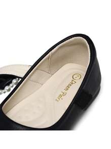 Girl's Dress Shoes, Mary Jane Flats For Flower Girl Party School Wedding (Toddler/Little Girl) - Black-pU - View 9