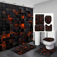 Zestaw 1/4 kreatywnych zasłon prysznicowych w kratkę, prezent na Dzień Matki, duchowy wystrój domu, wiosenno-jesienny wystrój, świąteczny wystrój, wysokiej klasy dodatek do łazienki, wodoodporny, nadający się do prania w pralce, 12 haczyków, niezbędny element wystroju łazienki, przegroda do wanny i łatwa w czyszczeniu konstrukcja, zapewniający odświeżające doznania w łazience. Akcesoria łazienkowe na powrót do szkoły - Wielokolorowe - Zobacz 1