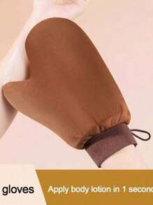 1pc Reusable Body & Face Self-Tanning Mitt, Double-Sided Lotion Applicator, Washable - Brown - View 5