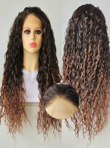 30# Dyed Fiber Lace Front Wig, Small Curls - Two-Tone - View 2