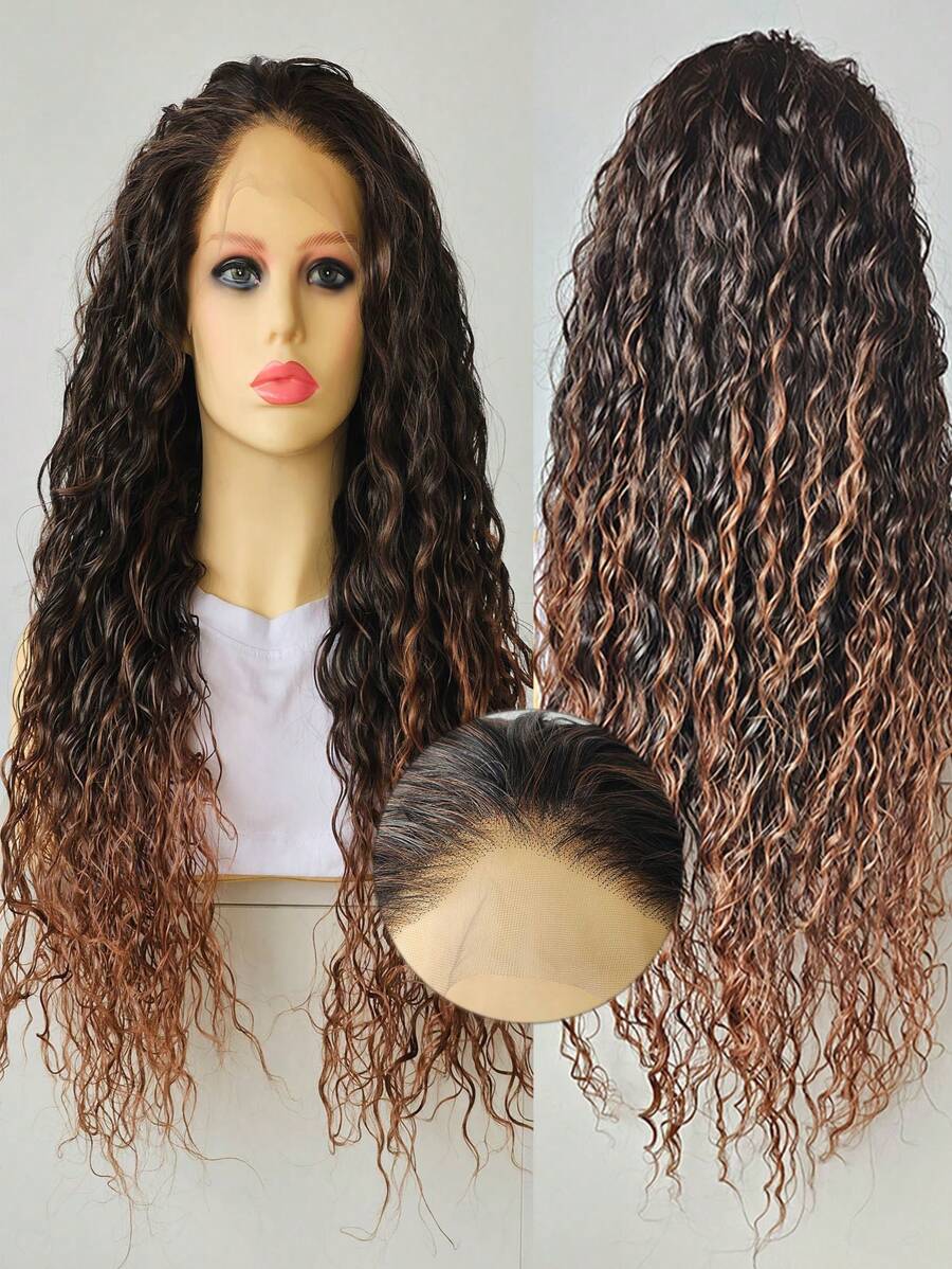 30# Dyed Fiber Lace Front Wig, Small Curls