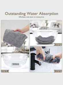 2件装女士干发帽珊瑚绒纯色高弹美容巾速干家用超强吸水不吹风浴帽 - 彩色 - 查看 9