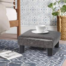 Modern Small Ottoman - 15'' Upholstered Footstool And Compact Foot Rest For Elevated Comfort