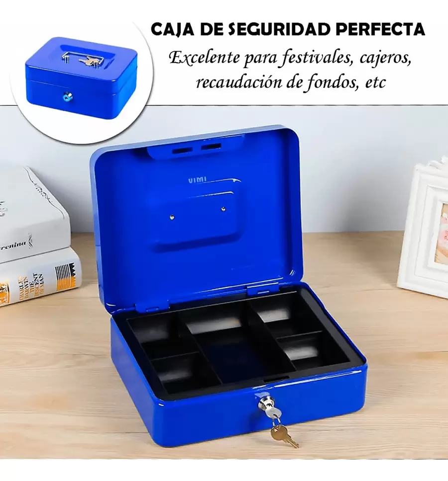 caja mediana de acero de seguro con bandeja extraíble para monedas y cerradura de llave,Caja Fuerte De Seguridad Metalica Con Llave Ahorros Negocio - pequeño - Ver 1