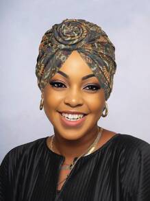 Awegeo Women's Turbans Printed Compass Style, Light Luxury African Style Headscarf Hat, Important Occasion Wearing Headband Hijab Hair Sleep Cap Sleep Bonnet - 1Pc - View 18