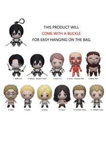 Crunchyroll 1/2PCS  Officially Licensed 3D Cartoon Anime Characters Series Mystery Bulk Bag Clip Keychain Random One Or Other Characters For Friends As Birthday And Anniversary Gifts - Multicolor - View 5