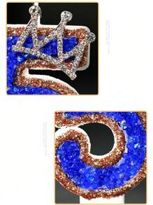 0-9 Number Decorative Candles, Blue Rhinestone Crown Decorative Candles, Birthday Cake Decorations, Party Candles, Atmosphere Party Supplies, Romantic Party Supplies, Birthday Candles, Valentine's Day, Solo Party, Graduation Party, Mother's Day, Father's Day, Easter, Football Party, Adult Gifts, Birthday Party, Etc. Cake Decorations, Baking Decorations, Creative Numeric Birthday Candles, Cake Birthday Decorative Candles, Valentine's Day Decor, Handmade DIY Gifts. A Handwritten Greeting Card As A Gift Is Included. - Multicolor - View 3