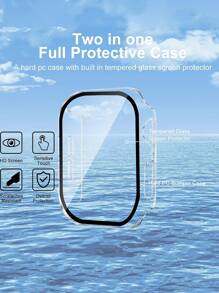 1pc PC Frame + Screen Protector 2-In-1 Hard Case, Minimalist Anti-Drop Watch Cover, Compatible With Apple Watch Series 10/9/8/7/SE/6/5/4/3/2/1, Fits 38mm/40mm/41mm/42mm/44mm/45mm/46mm/49mm (Watch & Strap Not Included) - Shell and Membrane - View 5