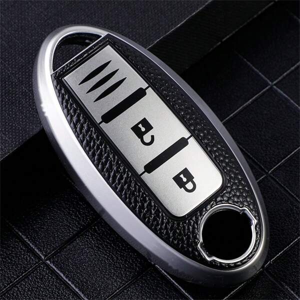 غلاف حامل مفتاح السيارة من مادة TPU لسيارات نيسان ليف و مكرا وقشقاي وJ11 وJ10 وإكس تريل وT32 وفيرسا نوت وباترول، اكسسوار لحماية المفتاح من السقوط والغبار