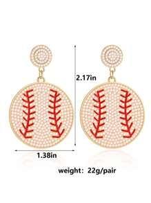 1 Paar Softball-Design Boho Perlenohrringe, Geschenk für Frauen Baseball-Fans