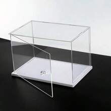 1 Elegant Transparent Acrylic Display Cabinet With Door Opening - Dust Resistant Multifunctional Storage Solution, Suitable For Collectibles, Shoes, Bags, And Cosmetics | Perfect For Home And Office Decoration