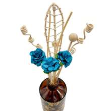 10 件混合风格手工藤条花形藤条，天然染色藤条香薰棒，适用于客厅、卧室、婚礼和节日