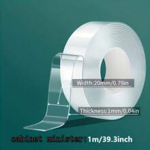 2pcs Reusable Silicone Double-Sided Adhesive Tape, Waterproof Glue For Plastic & Glass Surfaces, Suitable For Arts, Crafts, Wall Decor, Indoor Use